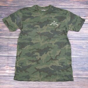 Howitzer Patriot Mens Medium Green Camo T Shirt Military USA America